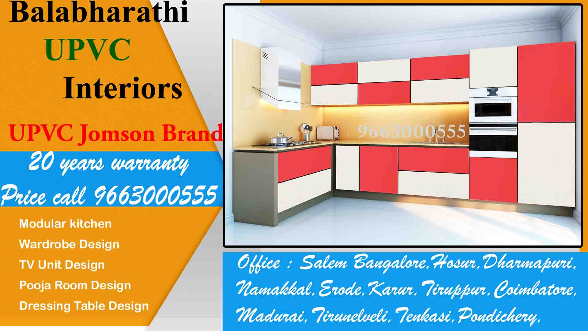 red and white color modular kitchen